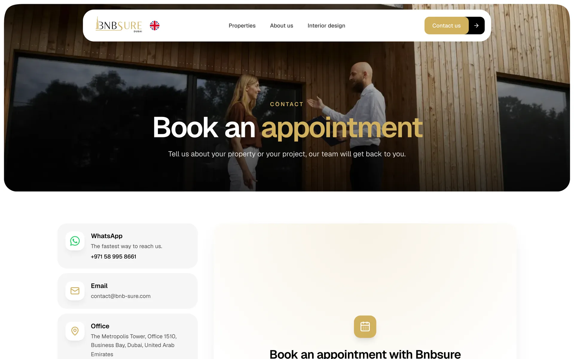 Page du site Bnbsure