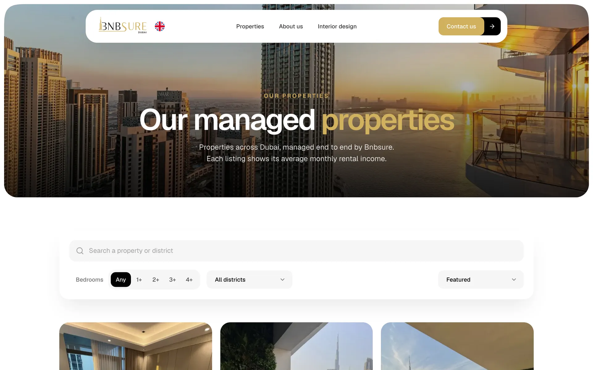 Page du site Bnbsure