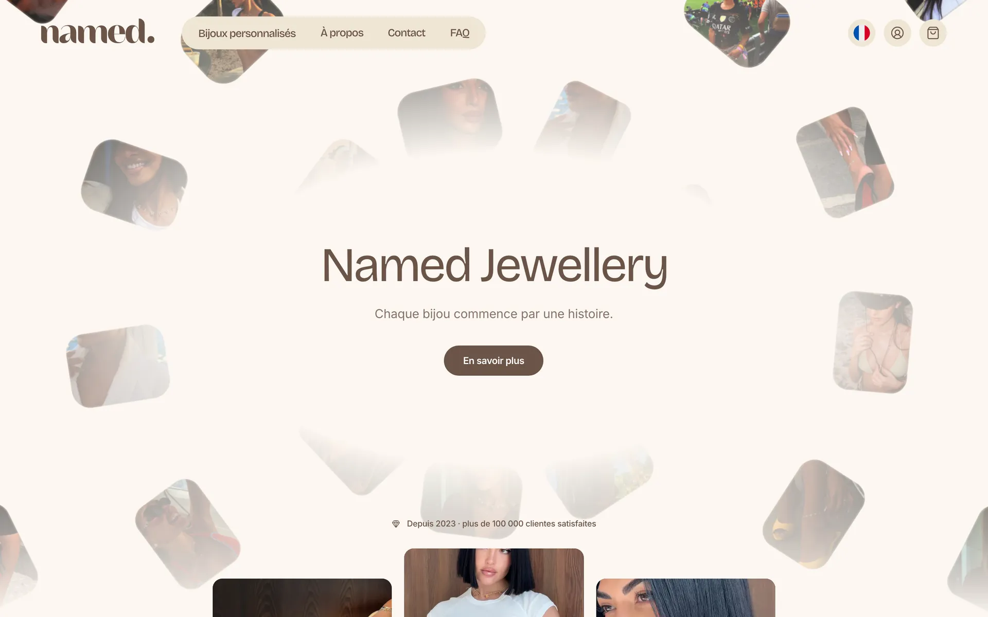 Named Jewellery 网站页面