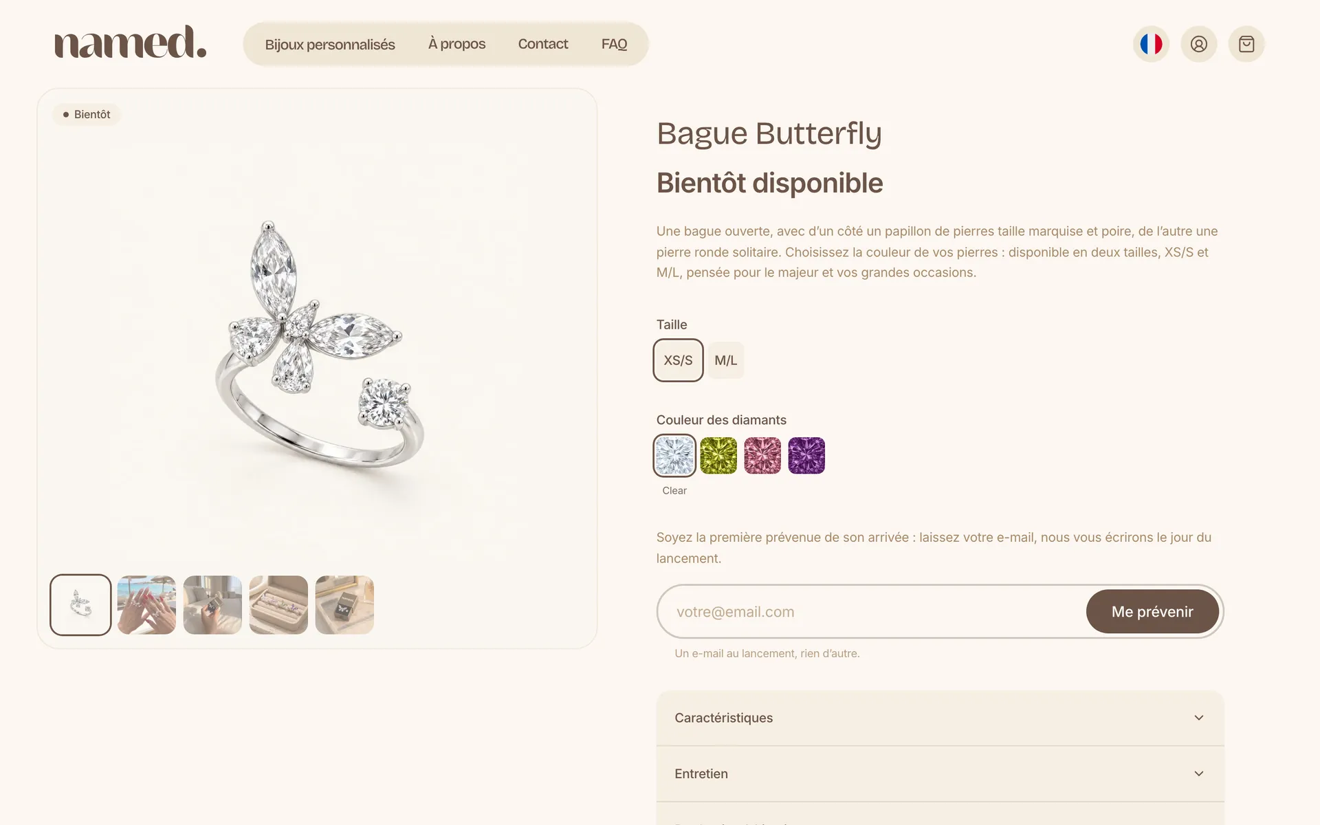 Named Jewellery 网站页面